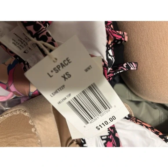 L*Space L Space $110 Helena Bikini Top Wings N Things Butterfly Black Pink White - Picture 4 of 5